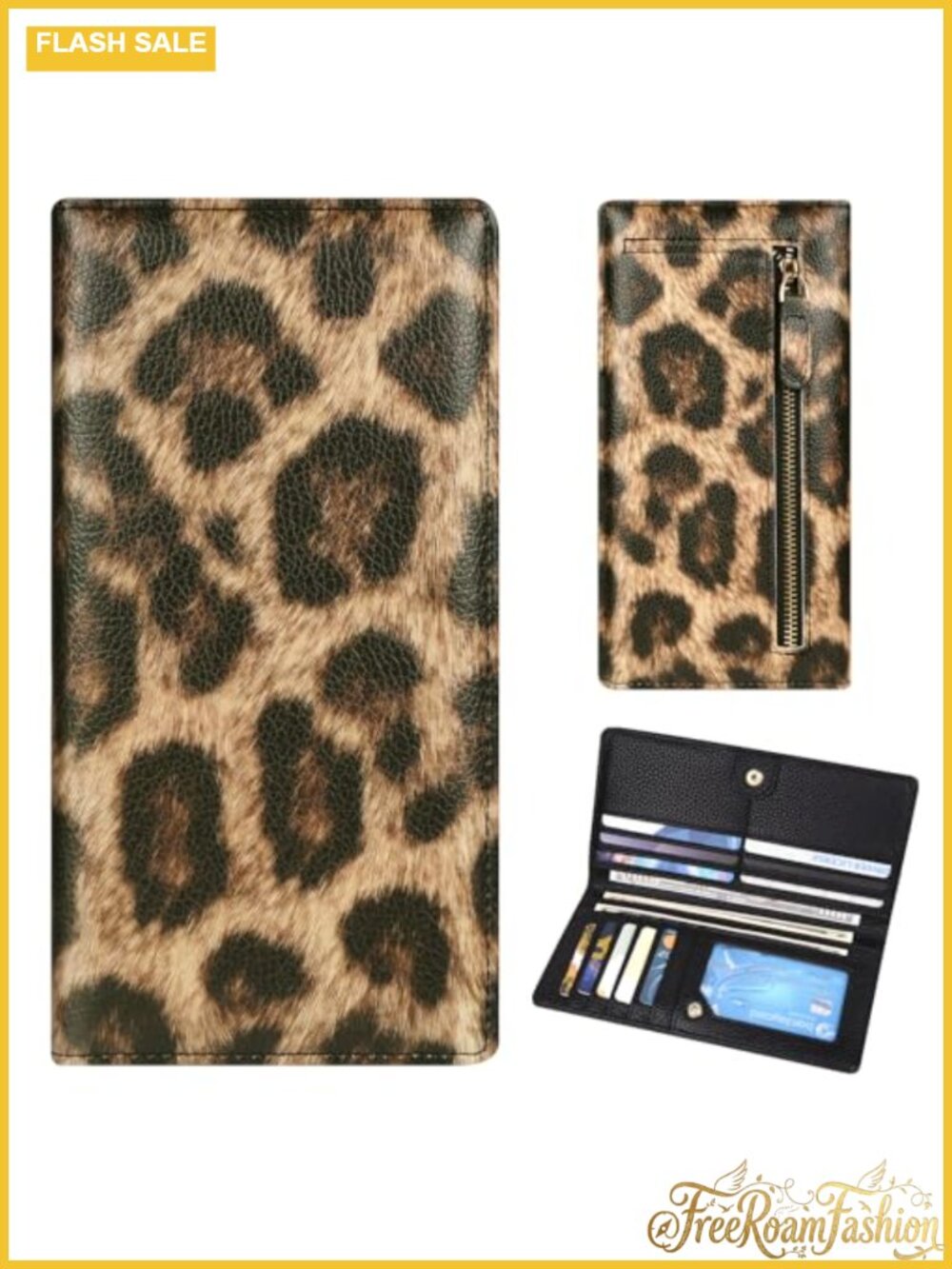 Ultra Slim RFID Blocking PU Leather Wallet Bifold Clutch with 11 Card Slots